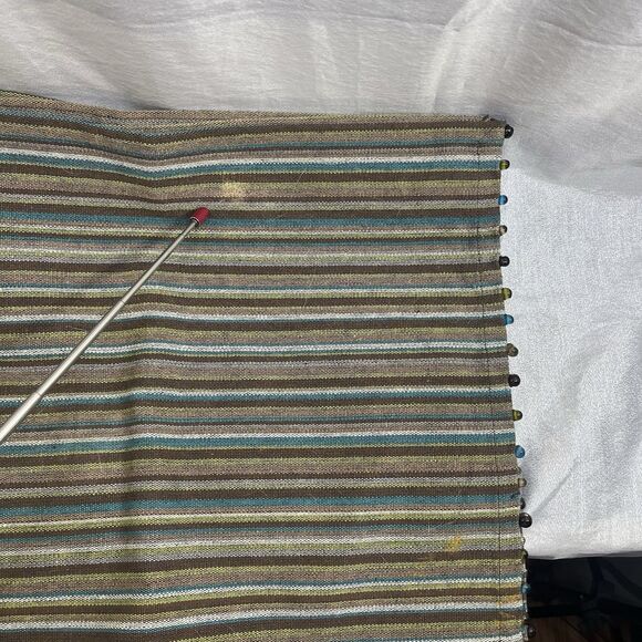 PIER 1 IMPORTS Striped 100% Cotton Beaded Table Mats/Placemats 14x 20” Set of 6 - Picture 10 of 11